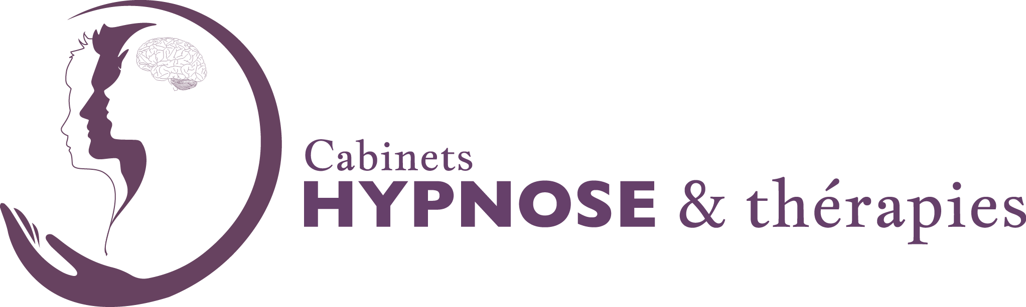 logo du cabinet d'hypnose Améthyste, nom en mauve avec un arbre stylisé